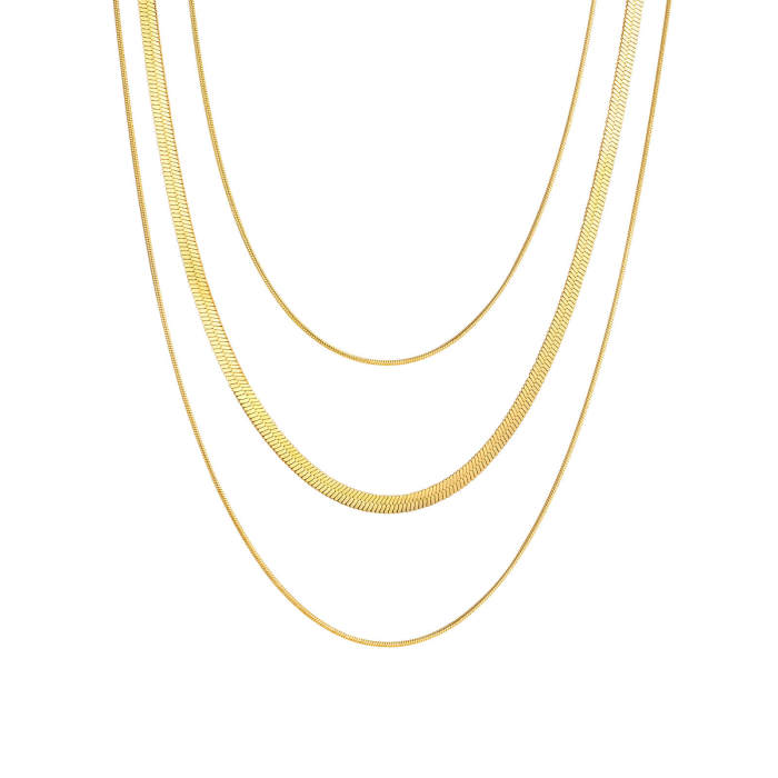 Wholesale Stainless Steel Triple Layered Necklace