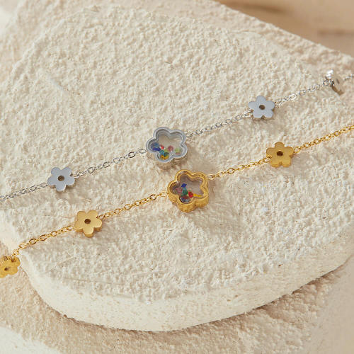 Wholesale Stainless Steel Flower Bracelet