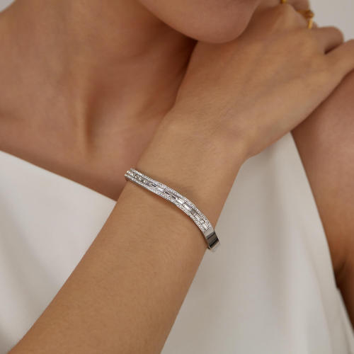 Wholesale Stainless Steel CZ Women Bangles