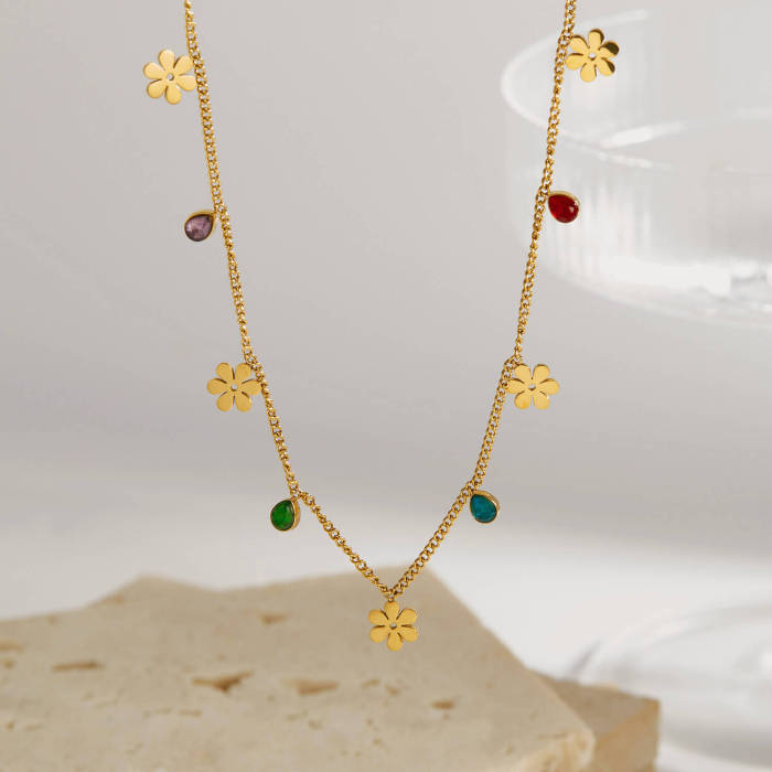 Wholesale Stainless Steel CZ Necklace