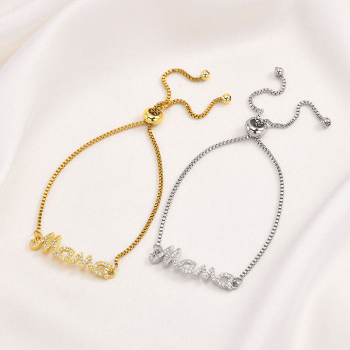 Wholesale Copper Box Chain with Mama Bracelet