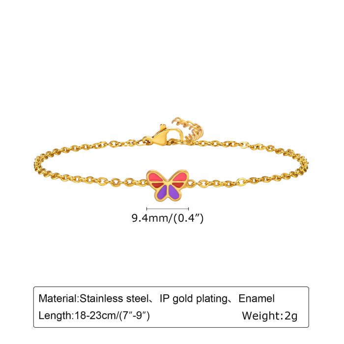 Wholesale Stainless Steel Drip Butterfly Bracelet