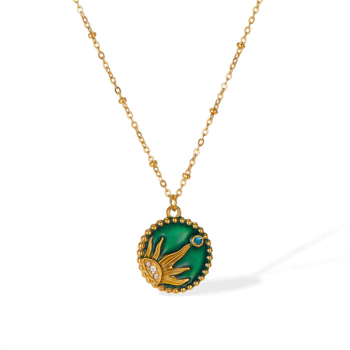 Wholesale Stainless Steel Emerald Pendant