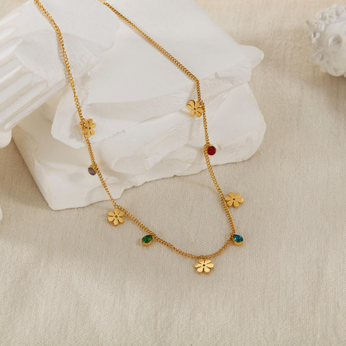 Wholesale Stainless Steel CZ Necklace