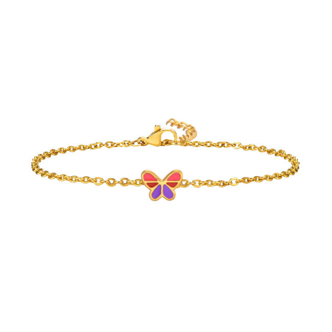 Wholesale Stainless Steel Drip Butterfly Bracelet