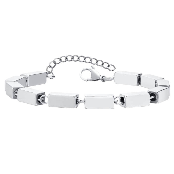 Wholesale Stainless Steel Cuboid Chain Bracelet