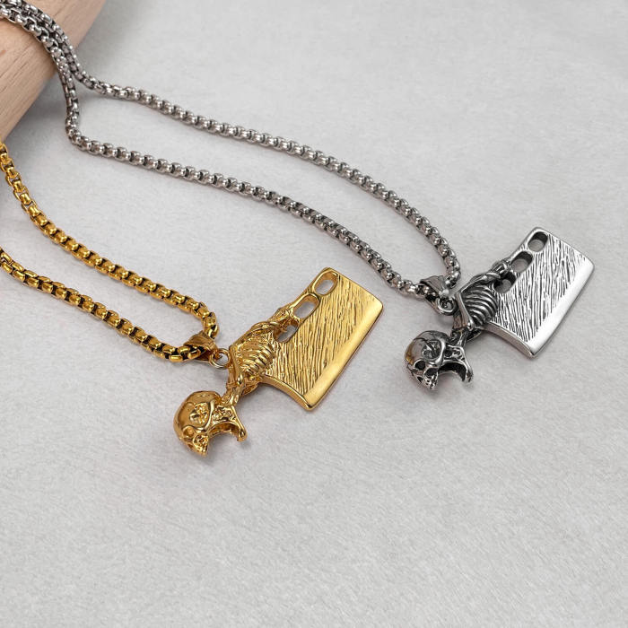 Wholesale Stainless Steel Skull Chopper Pendant