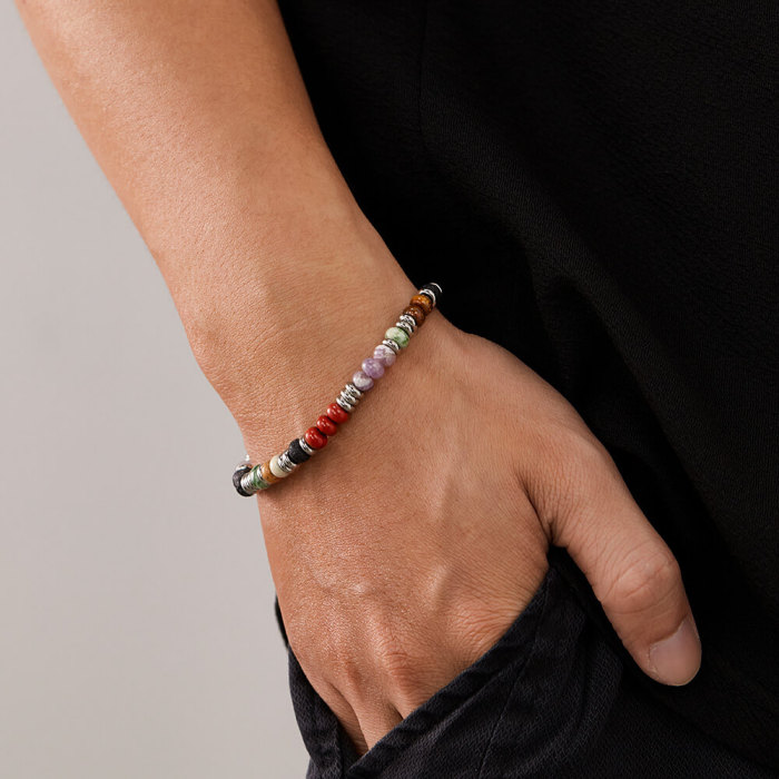 Wholesale Stainless Steel Color Beads Bracelet