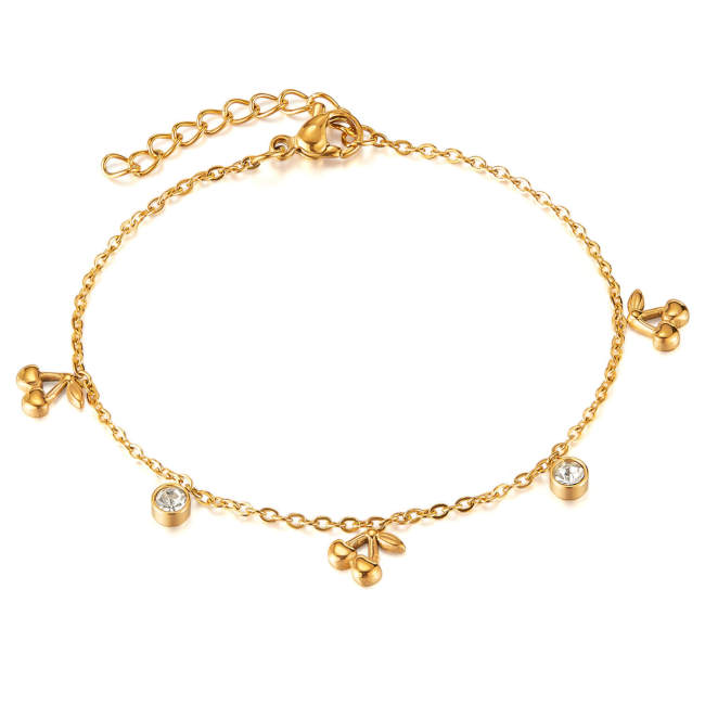 Wholesale Stainless Steel Cherry Bracelet