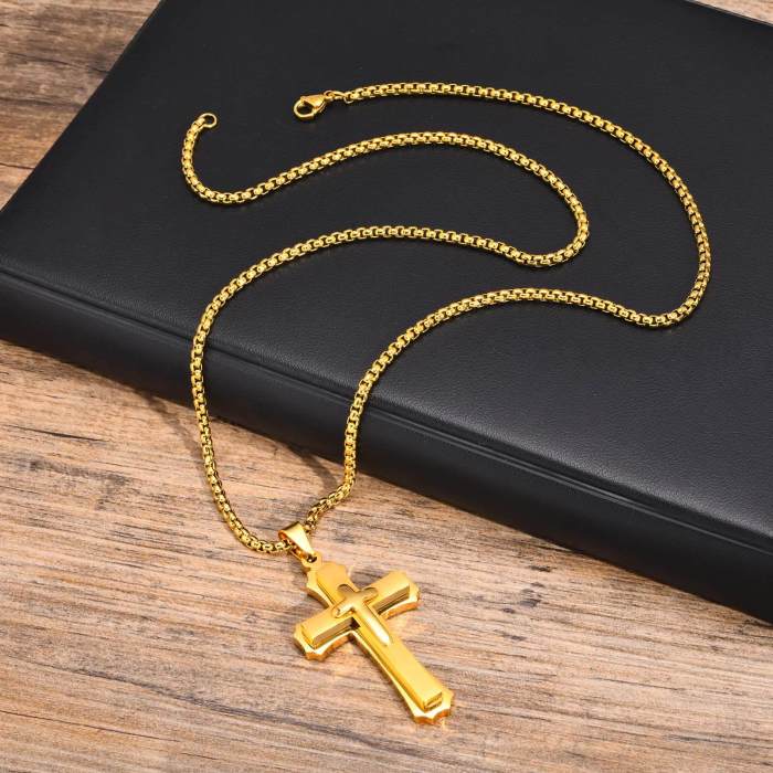 Wholesale Stainless Steel Triple Cross Pendant