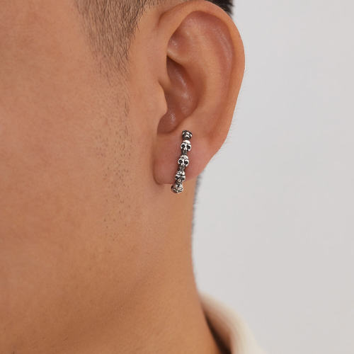 Wholesale Stainless Steel Mens Skull Earrings