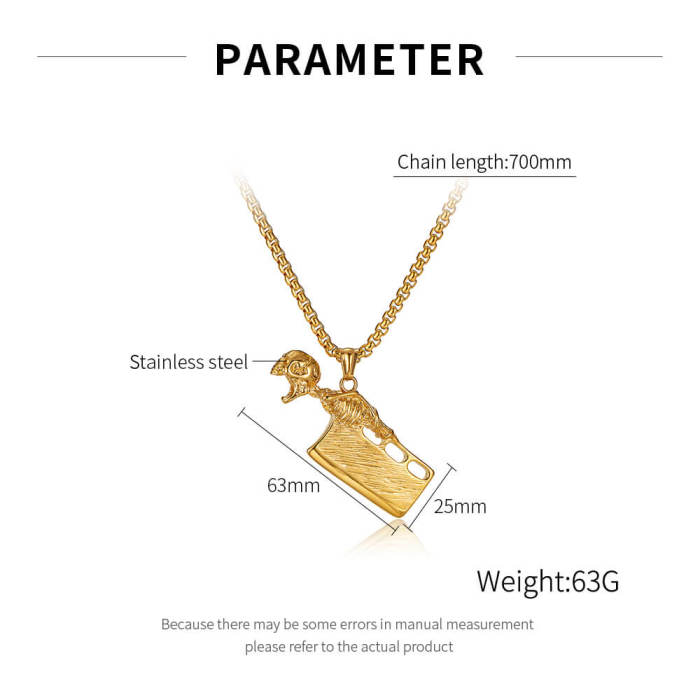 Wholesale Stainless Steel Skull Chopper Pendant