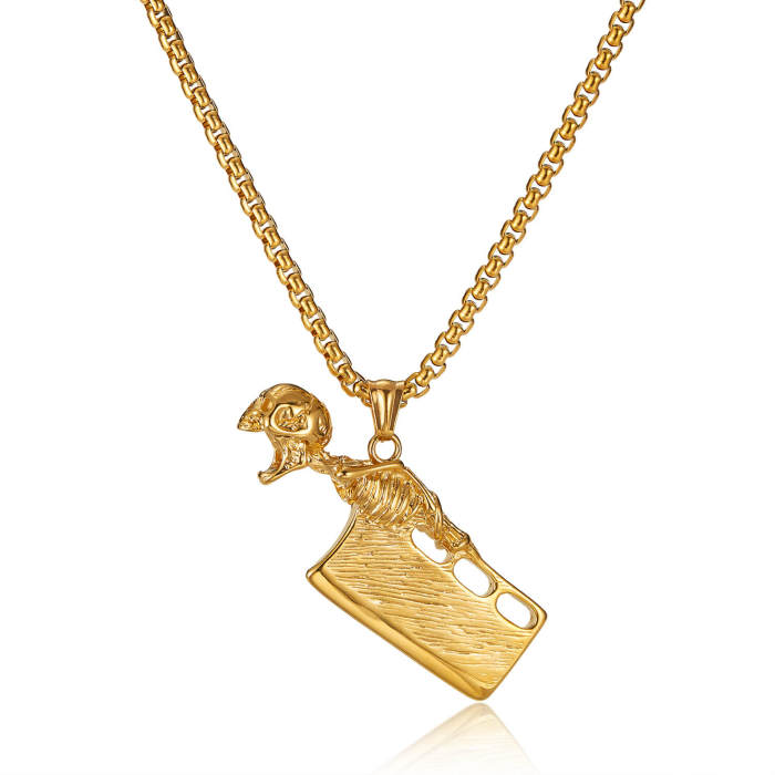 Wholesale Stainless Steel Skull Chopper Pendant