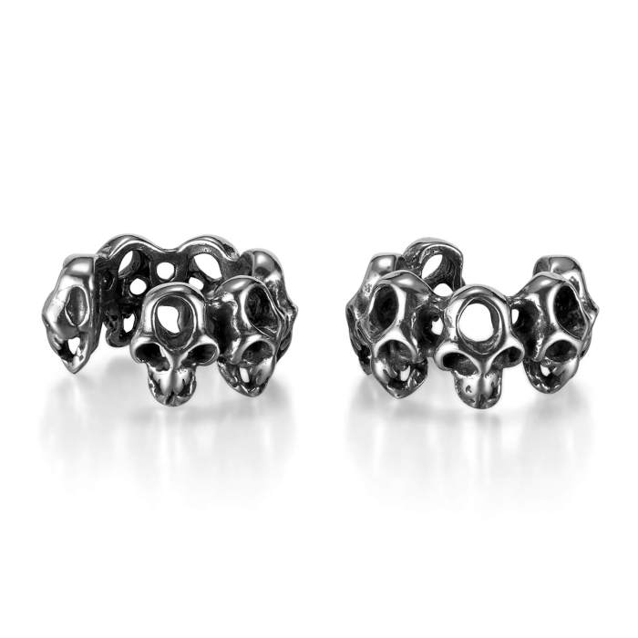 Wholesale Stainless Steel Skull Ear Clips