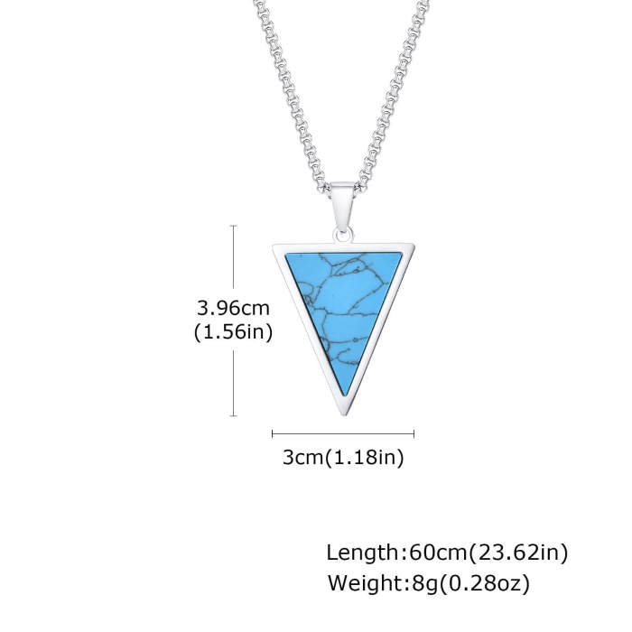 Wholesale Stainless Steel Triangle Turquoise Pendant