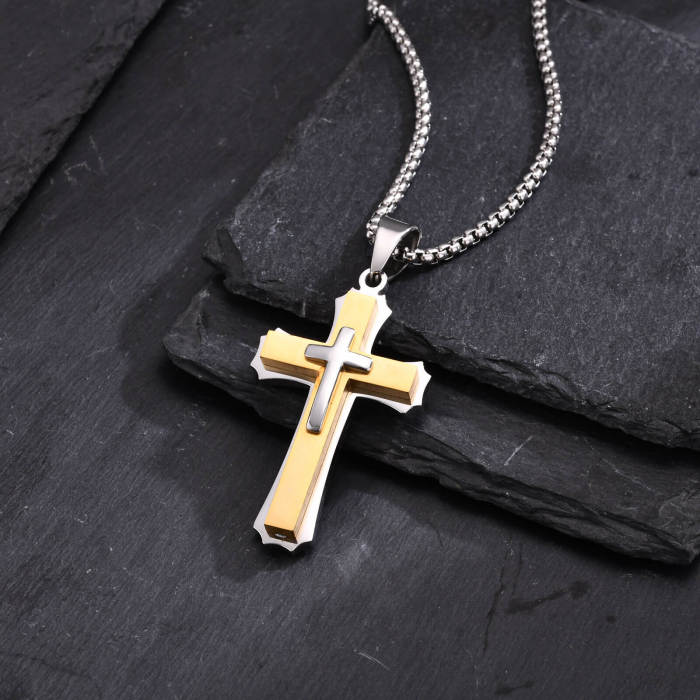 Wholesale Stainless Steel Triple Cross Pendant