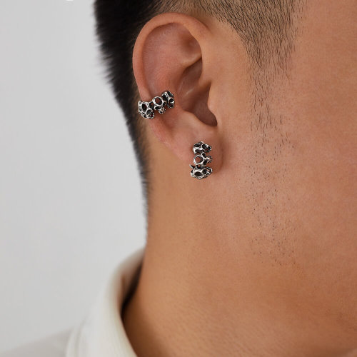 Wholesale Stainless Steel Skull Ear Clips