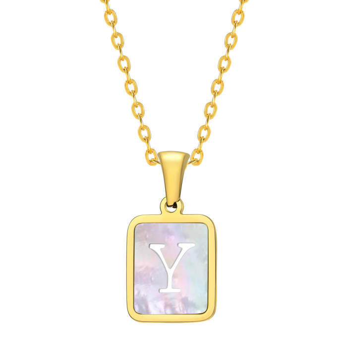 Wholesale Stainless Steel Shell 26 Initials Pendant
