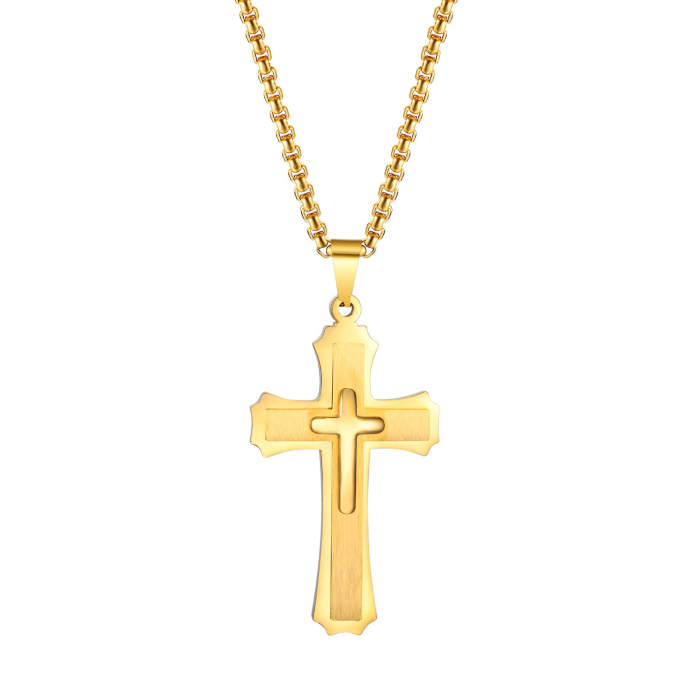 Wholesale Stainless Steel Triple Cross Pendant