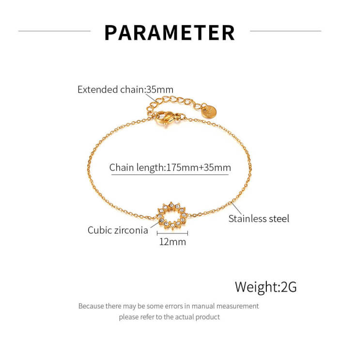 Wholesale Stainless Steel cz Flower Bracelet