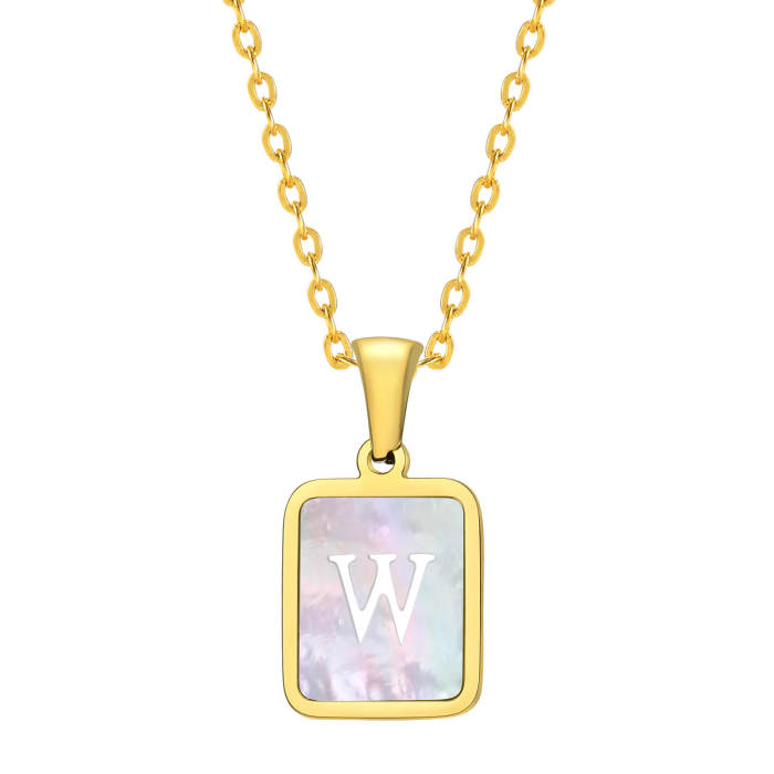 Wholesale Stainless Steel Shell 26 Initials Pendant