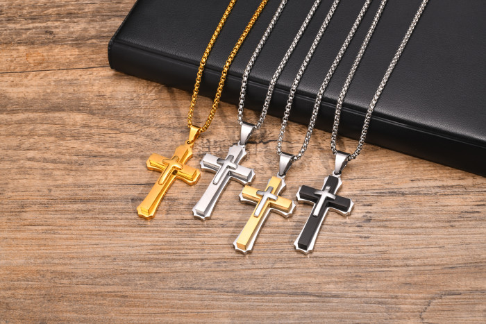 Wholesale Stainless Steel Triple Cross Pendant