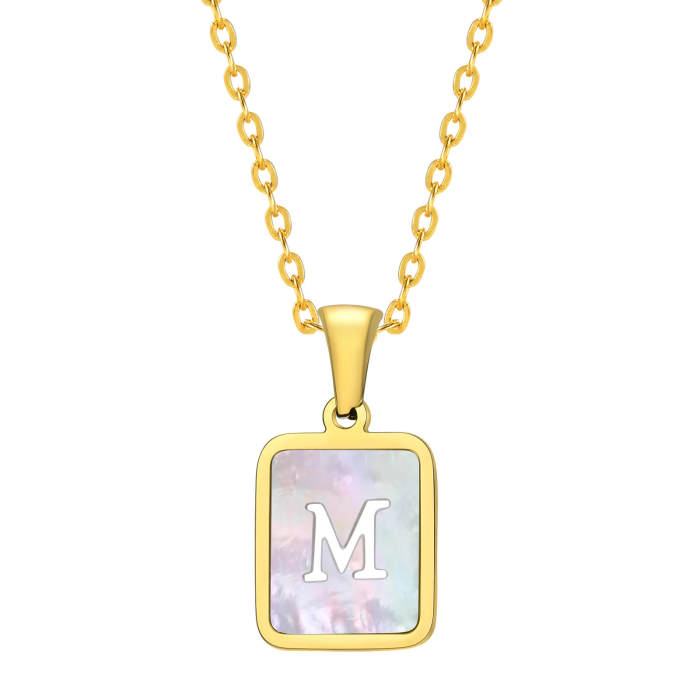 Wholesale Stainless Steel Shell 26 Initials Pendant