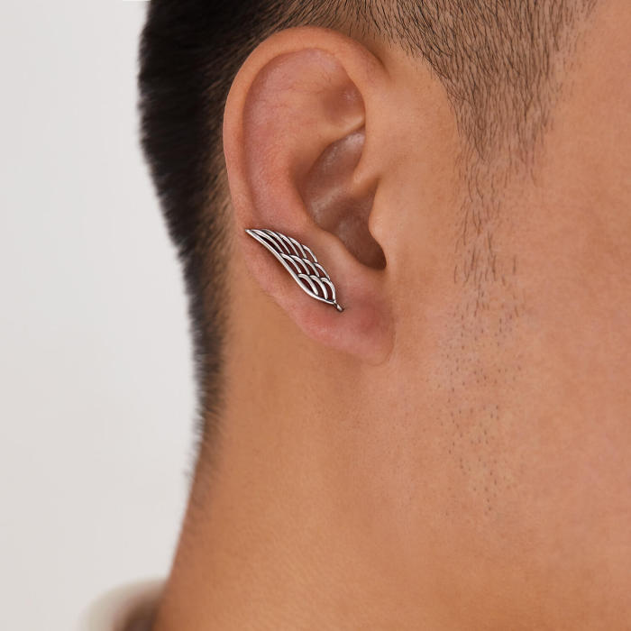Wholesale Stainless Steel Feather Wing Earrings