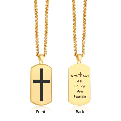 Wholesale Stainless Steel Cross Scripture Pendant