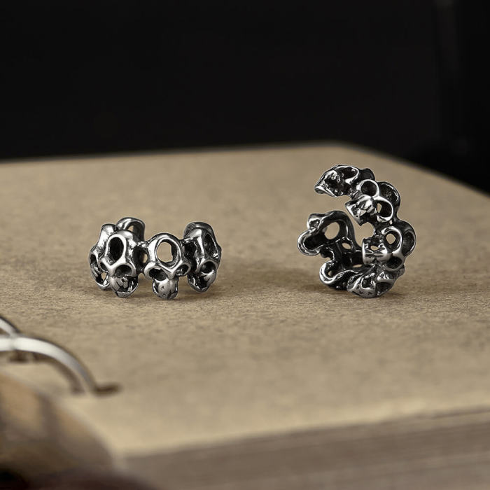 Wholesale Stainless Steel Skull Ear Clips