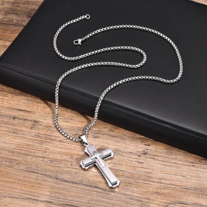 Wholesale Stainless Steel Triple Cross Pendant