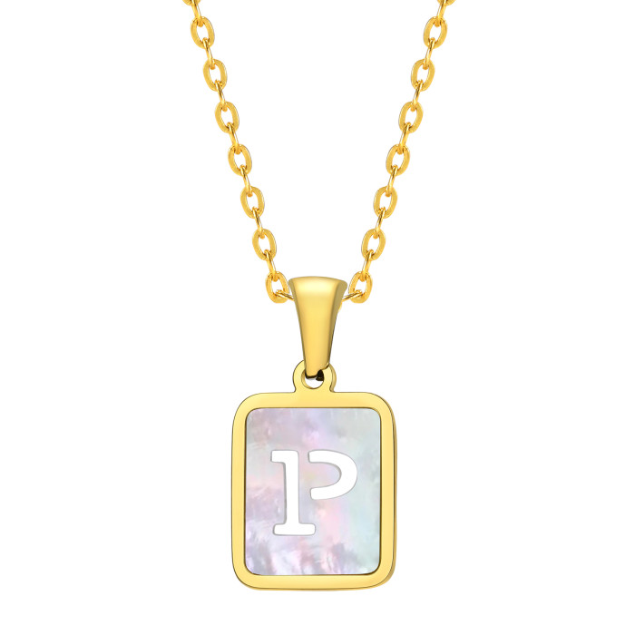 Wholesale Stainless Steel Shell 26 Initials Pendant