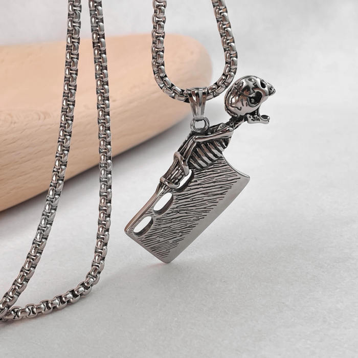 Wholesale Stainless Steel Skull Chopper Pendant