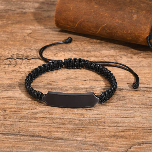 Wholesale Stainless Steel Fluted Black Bracelet