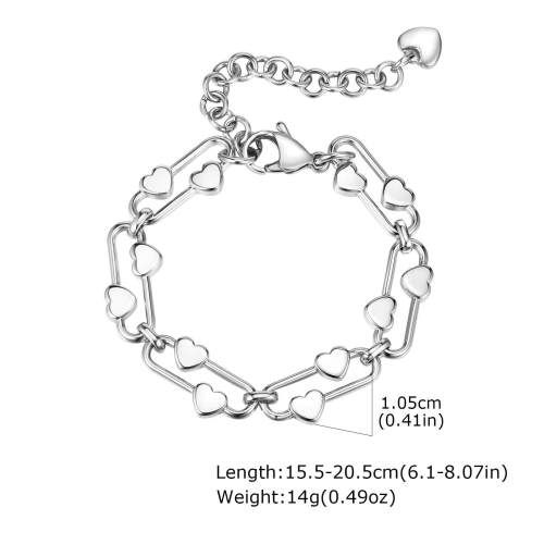 Wholesale Stainless Steel Chain with Heart Bracelet