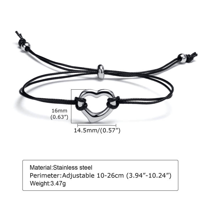 Wholesale Stainless Steel Infinity Heart Bracelet