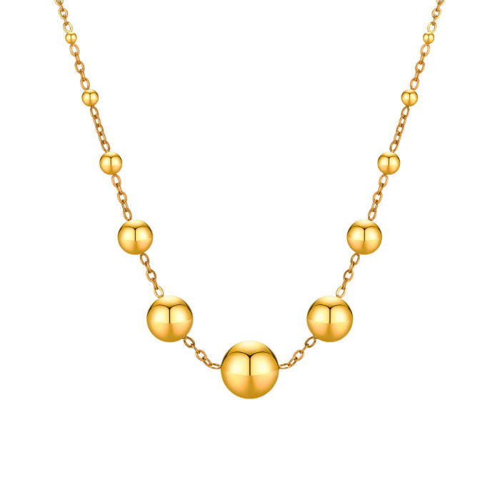 Wholesale Stainless Steel Balls Gold Necklace