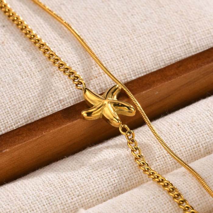 Wholesale Stainless Steel Starfish Stacking Bracelet