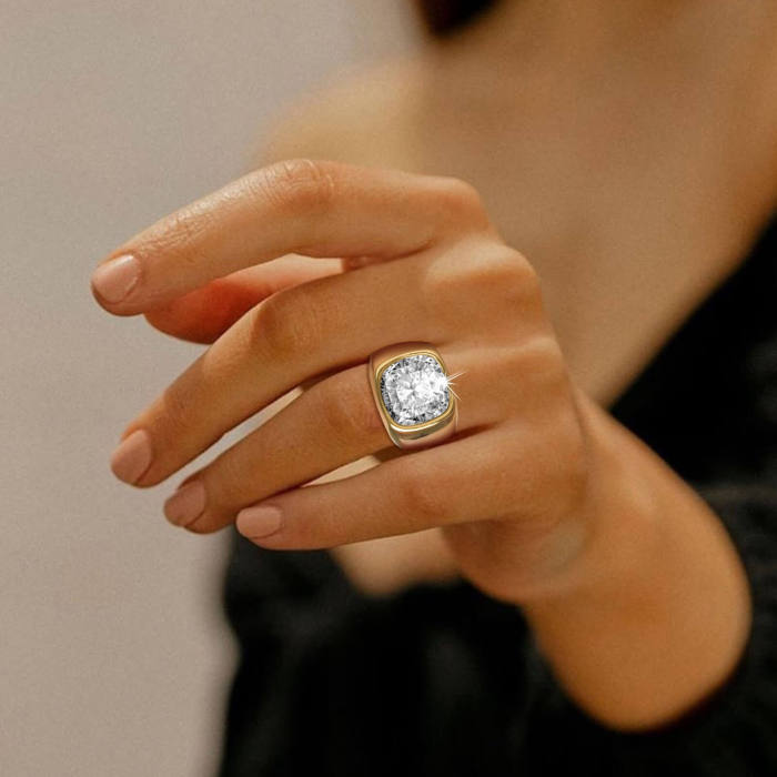 Wholesale Stainless Steel White Glass Ring