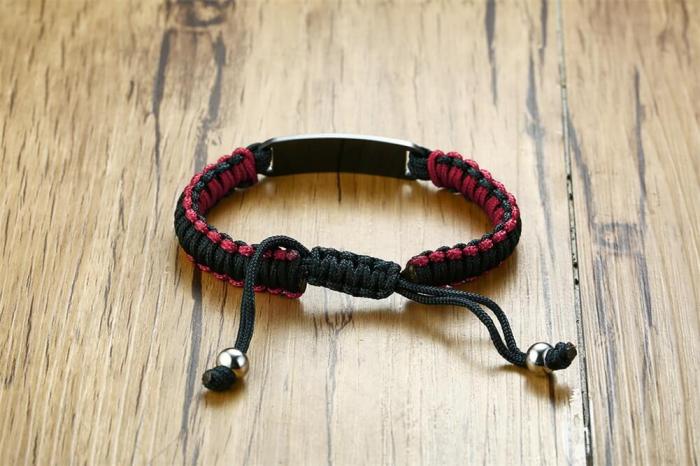 Wholesale Stainless Steel Engraved Braided Bracelet