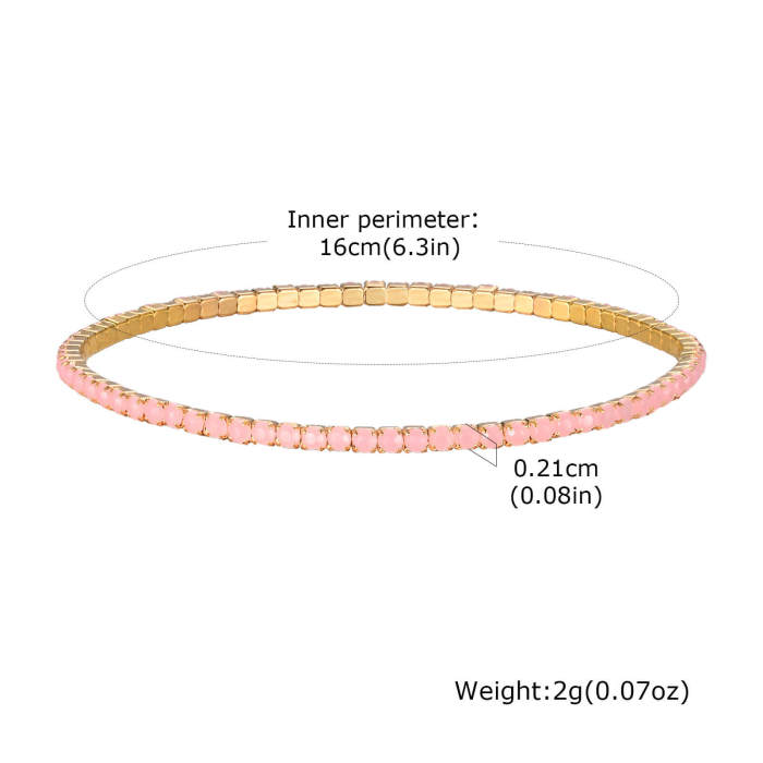 Wholesale Copper Zirconia Chain Bracelet