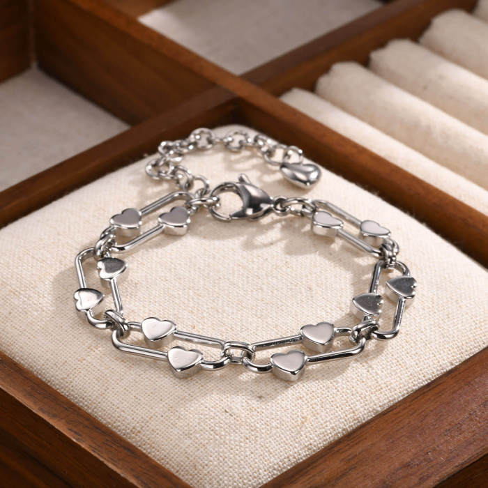 Wholesale Stainless Steel Chain with Heart Bracelet