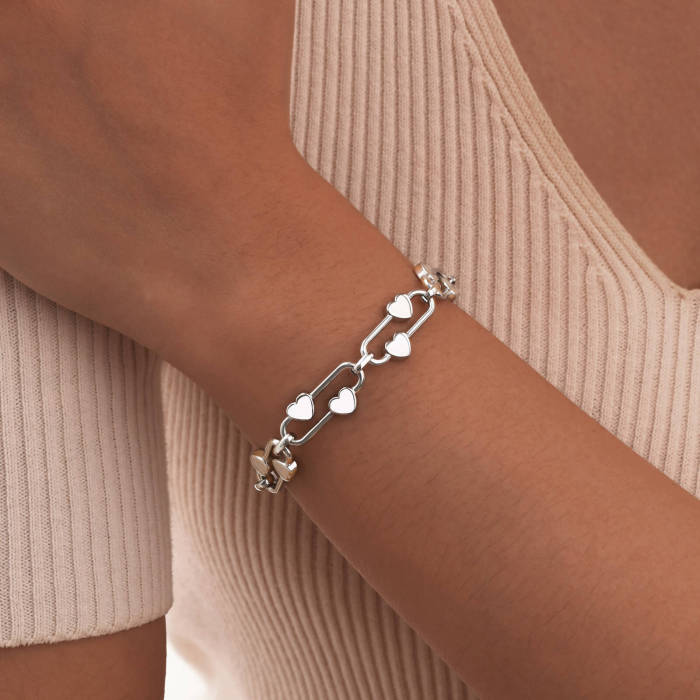 Wholesale Stainless Steel Chain with Heart Bracelet