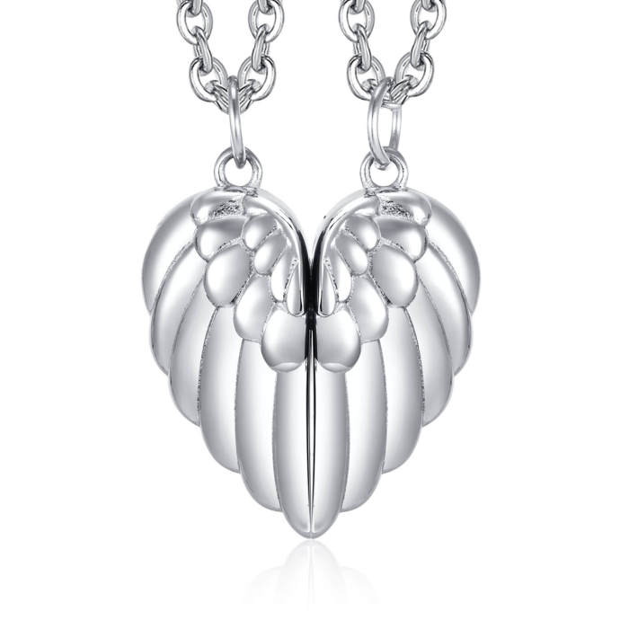 Wholesale Stainless Steel Wings Puzzle Couple Pendant