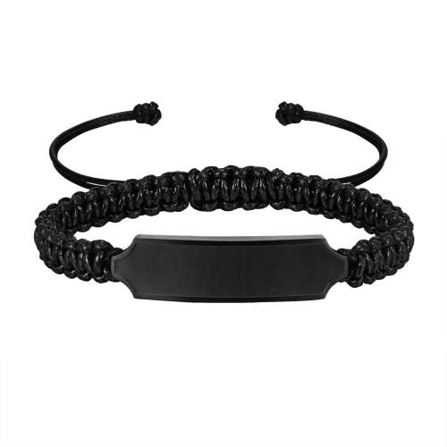 Wholesale Stainless Steel Fluted Black Bracelet