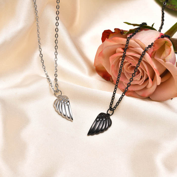 Wholesale Stainless Steel Wings Puzzle Couple Pendant