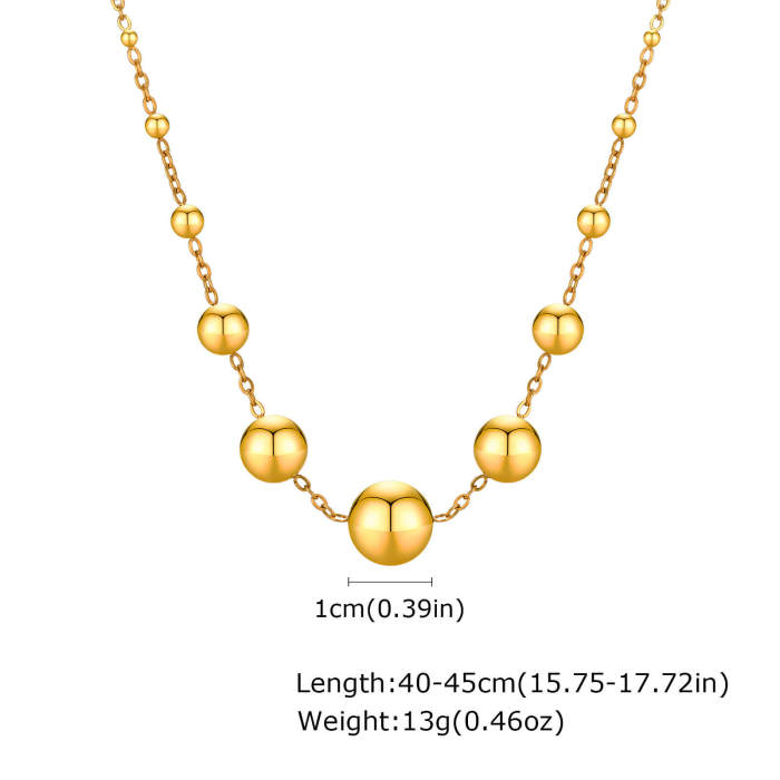 Wholesale Stainless Steel Balls Gold Necklace