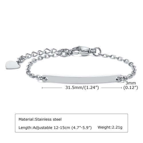Wholesale Stainless Steel Engraved Kids Bracelet