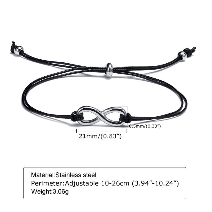 Wholesale Stainless Steel Infinity Heart Bracelet