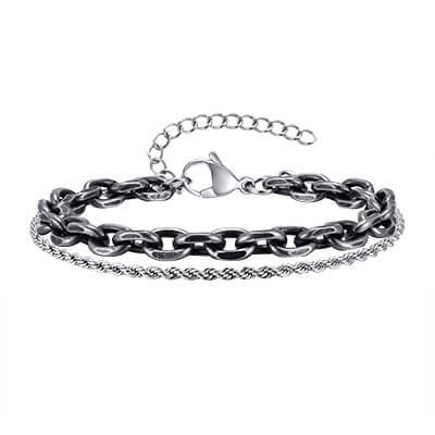 Wholesale Stainless Steel Double Layer Men Bracelet